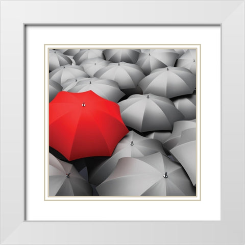 Individuality White Modern Wood Framed Art Print with Double Matting by Anonymous