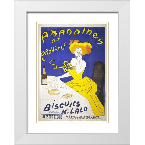 Wine and Amandines White Modern Wood Framed Art Print with Double Matting by Cappiello, Leonetto
