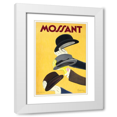 Mossant Hats White Modern Wood Framed Art Print with Double Matting by Cappiello,Leonetto