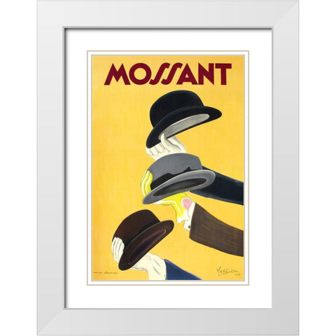 Mossant Hats White Modern Wood Framed Art Print with Double Matting by Cappiello,Leonetto