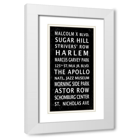 Harlem Signage 2 White Modern Wood Framed Art Print with Double Matting by Anonymous