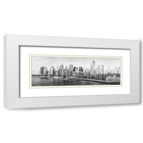New York City, Downtown White Modern Wood Framed Art Print with Double Matting by Gagliardi, Giovanni