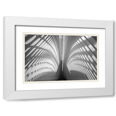 Oculus Ceiling, World Trade Center, NYC White Modern Wood Framed Art Print with Double Matting by Graciet, Stephane