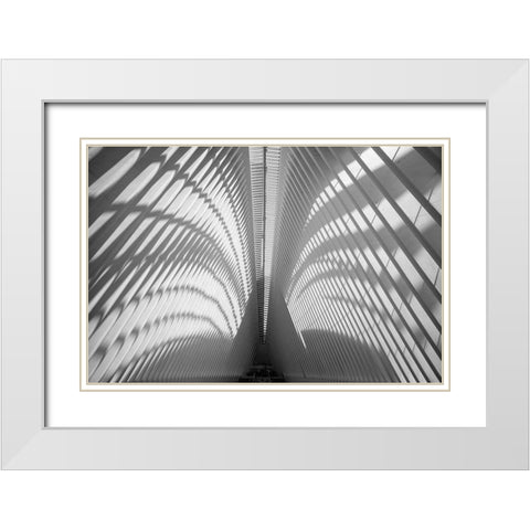 Oculus Ceiling, World Trade Center, NYC White Modern Wood Framed Art Print with Double Matting by Graciet, Stephane