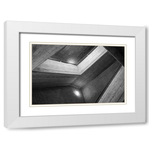 Staircase White Modern Wood Framed Art Print with Double Matting by Graciet, Stephane