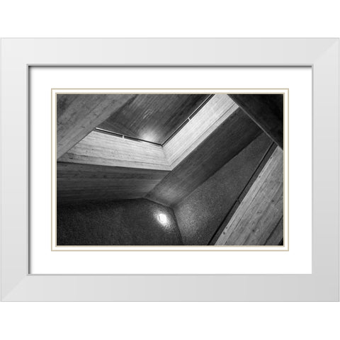 Staircase White Modern Wood Framed Art Print with Double Matting by Graciet, Stephane
