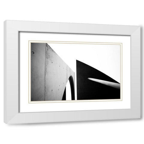Architectural Abstract White Modern Wood Framed Art Print with Double Matting by Graciet, Stephane