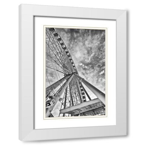 Ferris Wheel White Modern Wood Framed Art Print with Double Matting by Anonymous