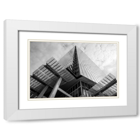 The Shard,London White Modern Wood Framed Art Print with Double Matting by Raffoul,John