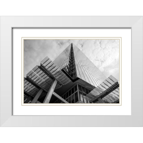 The Shard,London White Modern Wood Framed Art Print with Double Matting by Raffoul,John