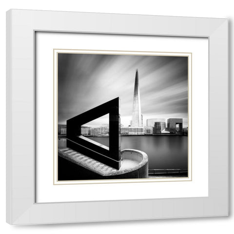 The Shard From Across the Thames White Modern Wood Framed Art Print with Double Matting by Marekkijevsky