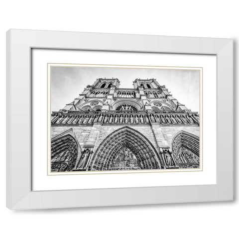 Notre Dame, Paris White Modern Wood Framed Art Print with Double Matting by Baker, Thomas