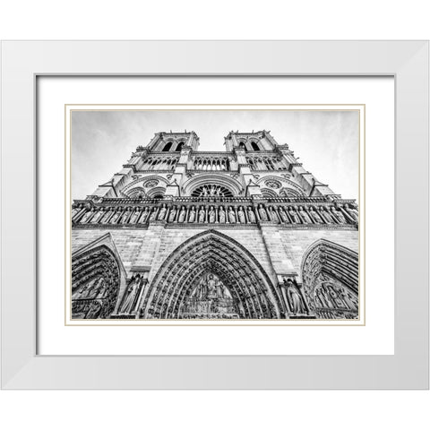Notre Dame, Paris White Modern Wood Framed Art Print with Double Matting by Baker, Thomas