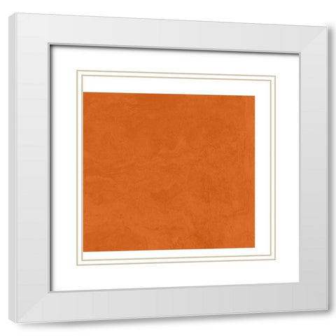 Abstract Orange White Modern Wood Framed Art Print with Double Matting by Inuit
