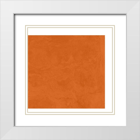 Abstract Orange White Modern Wood Framed Art Print with Double Matting by Inuit