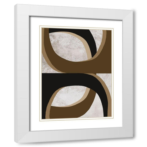Curves, Abstract White Modern Wood Framed Art Print with Double Matting by Inuit
