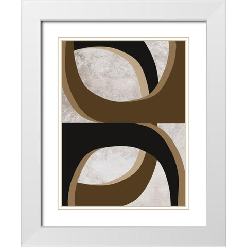 Curves, Abstract White Modern Wood Framed Art Print with Double Matting by Inuit