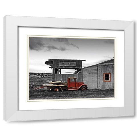 Vintage Country White Modern Wood Framed Art Print with Double Matting by Sanders, G.