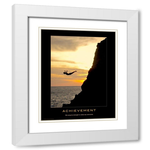 Achievement White Modern Wood Framed Art Print with Double Matting by Anonymous