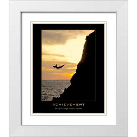 Achievement White Modern Wood Framed Art Print with Double Matting by Anonymous