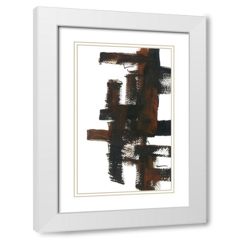 Grid Work I White Modern Wood Framed Art Print with Double Matting by Carroccio, Lisa