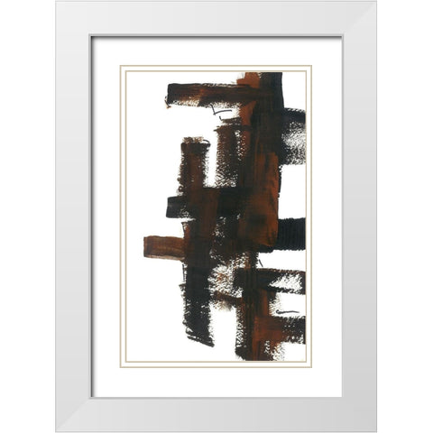 Grid Work I White Modern Wood Framed Art Print with Double Matting by Carroccio, Lisa