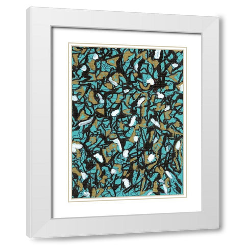 Mosaic Abstract 103 White Modern Wood Framed Art Print with Double Matting by Carroccio, Lisa