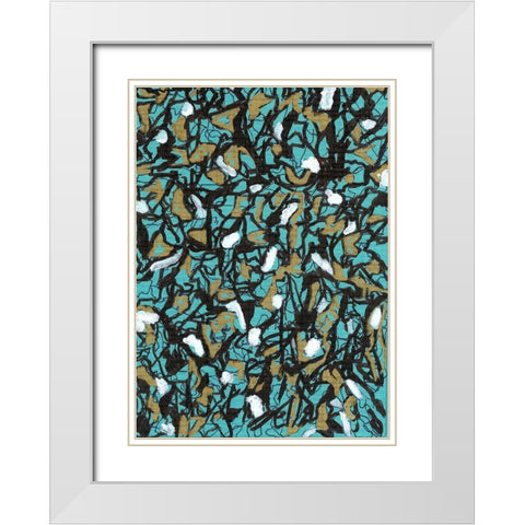 Mosaic Abstract 103 White Modern Wood Framed Art Print with Double Matting by Carroccio, Lisa