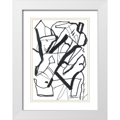 Conflict I White Modern Wood Framed Art Print with Double Matting by Carroccio, Lisa