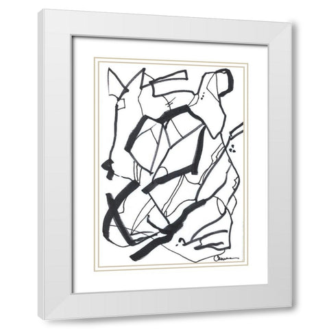Conflict II White Modern Wood Framed Art Print with Double Matting by Carroccio, Lisa