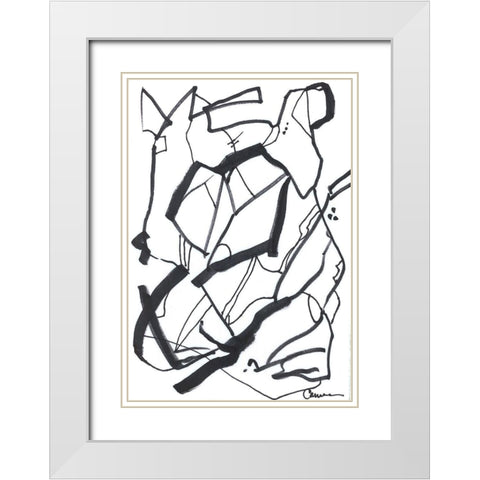 Conflict II White Modern Wood Framed Art Print with Double Matting by Carroccio, Lisa