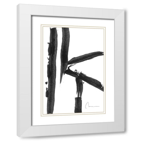 Abstract Line Drawing I White Modern Wood Framed Art Print with Double Matting by Carroccio, Lisa