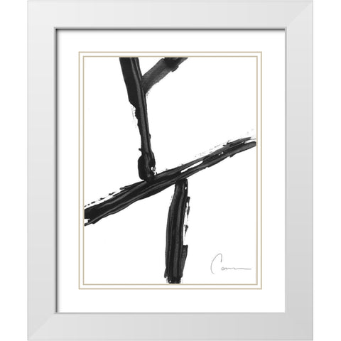 Abstract Line Drawing II White Modern Wood Framed Art Print with Double Matting by Carroccio, Lisa