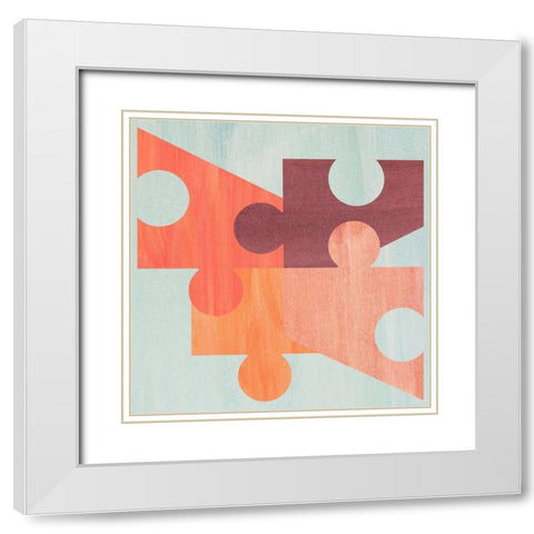 Soft Patterns White Modern Wood Framed Art Print with Double Matting by Inuit