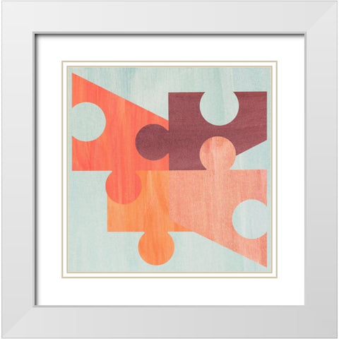 Soft Patterns White Modern Wood Framed Art Print with Double Matting by Inuit