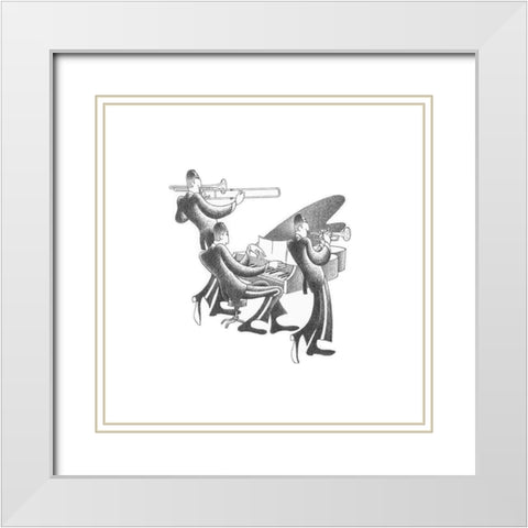 Jazz Evening White Modern Wood Framed Art Print with Double Matting by Vilar, Roger