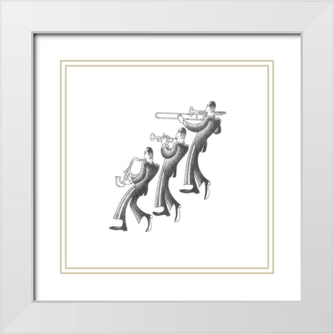 Jazz Melody White Modern Wood Framed Art Print with Double Matting by Vilar, Roger