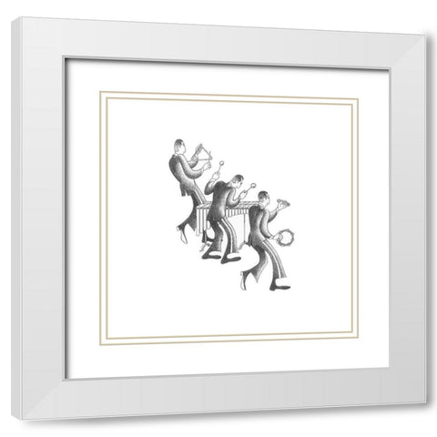 Marimba Section White Modern Wood Framed Art Print with Double Matting by Vilar, Roger