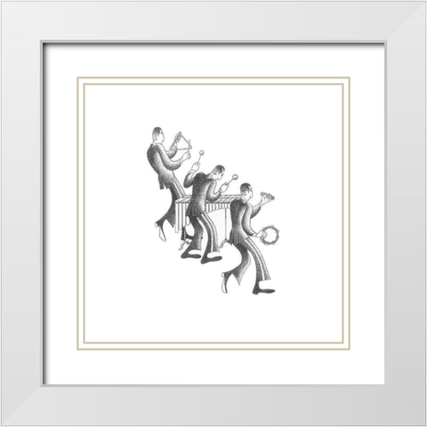 Marimba Section White Modern Wood Framed Art Print with Double Matting by Vilar, Roger