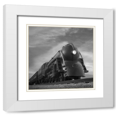 Retro Streamliner White Modern Wood Framed Art Print with Double Matting by Steidl, J.