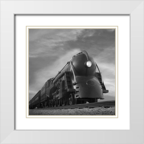 Retro Streamliner White Modern Wood Framed Art Print with Double Matting by Steidl, J.