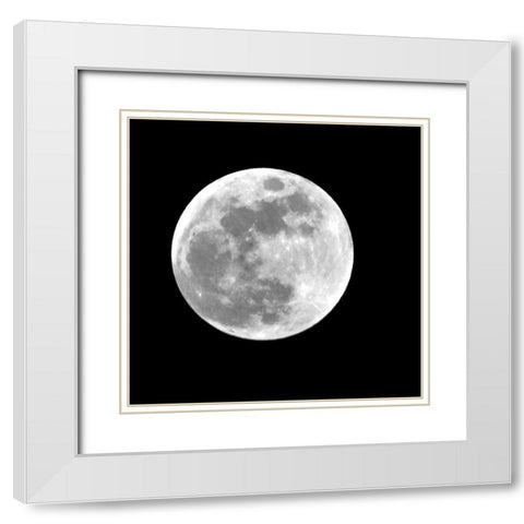 Eclipse I White Modern Wood Framed Art Print with Double Matting by Anonymous