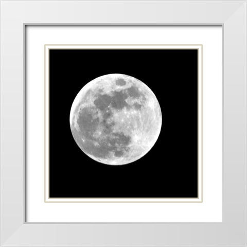 Eclipse I White Modern Wood Framed Art Print with Double Matting by Anonymous
