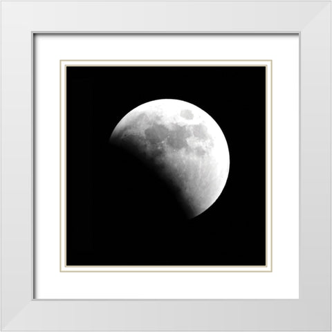 Eclipse II White Modern Wood Framed Art Print with Double Matting by Anonymous