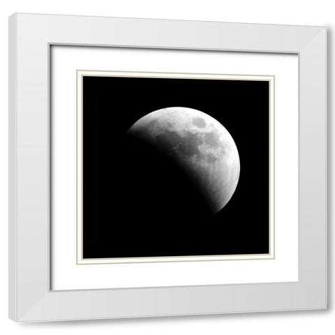 Eclipse III White Modern Wood Framed Art Print with Double Matting by Anonymous