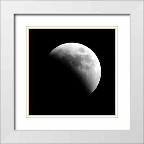 Eclipse III White Modern Wood Framed Art Print with Double Matting by Anonymous