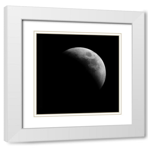 Eclipse IV White Modern Wood Framed Art Print with Double Matting by Anonymous
