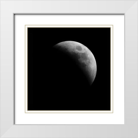 Eclipse IV White Modern Wood Framed Art Print with Double Matting by Anonymous