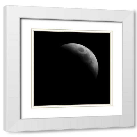 Eclipse V White Modern Wood Framed Art Print with Double Matting by Anonymous