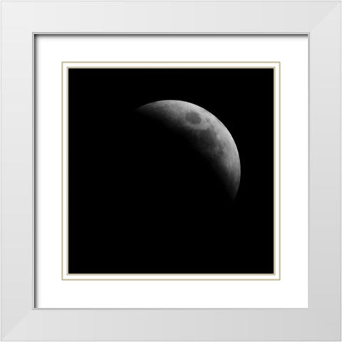 Eclipse V White Modern Wood Framed Art Print with Double Matting by Anonymous